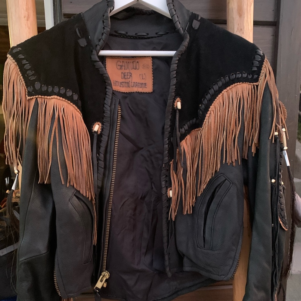 Vintage Deer Leather Fringe Western Jacket | Bone & Horsehair Detailing